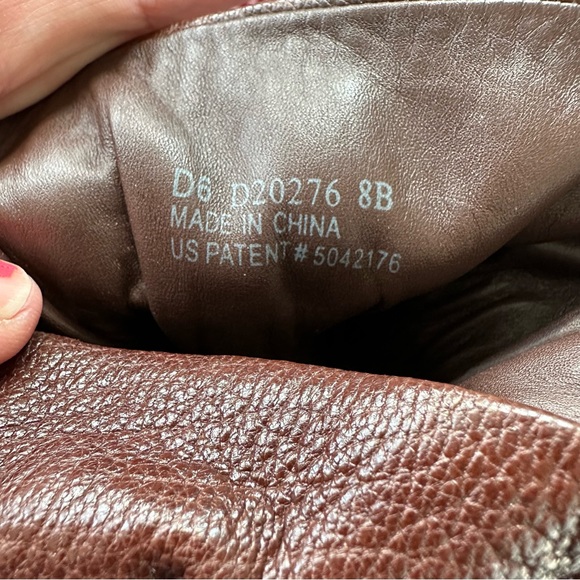 Cole Haan Nike Air GALI Brown Leather Boots Mid Calf Ruffle Top Size 8 - Picture 10 of 14